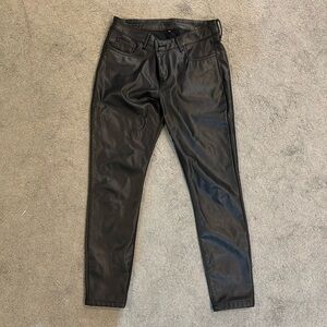 KUT from the Kloth | Brigitte Ankle Skinny Black Vegan Leather Pants size 10